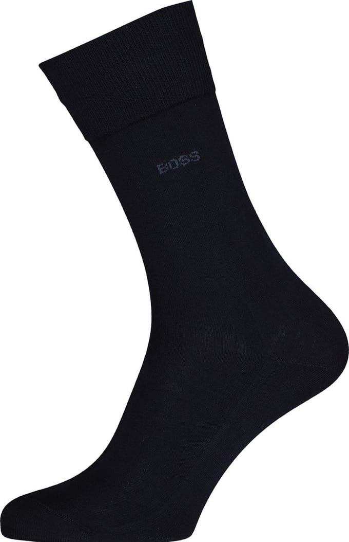 BOSS George uni (1-pack) - herensokken katoen - donkerblauw