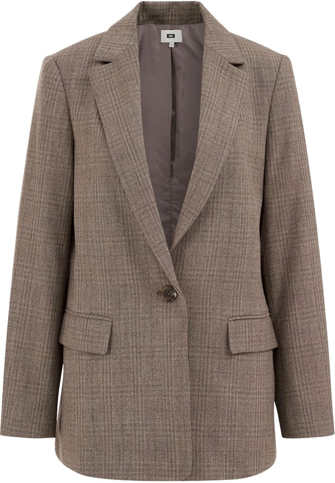 WE Fashion Dames relaxed fit blazer met ruit