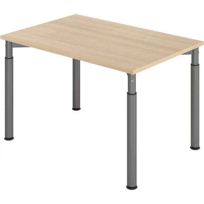 YAMA 12 G | Bureau - 120x80 Tafelhoogte I In hoogte verstelbaar Eiken/Grafiet