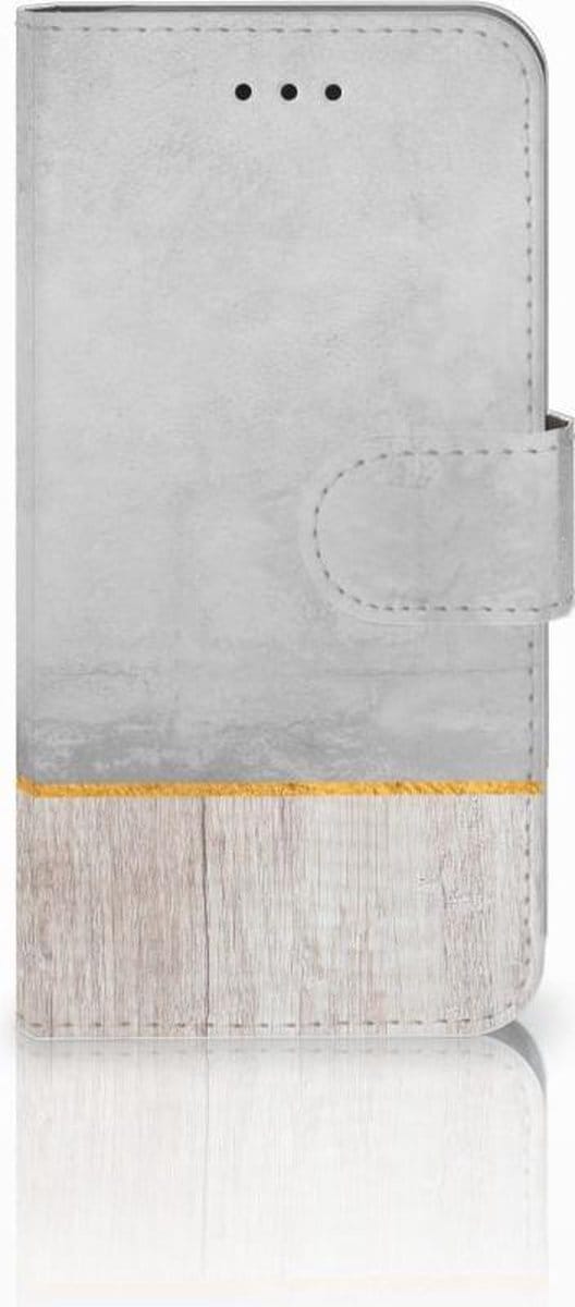 Apple iPhone X | Xs Book Style Case Wood Concrete