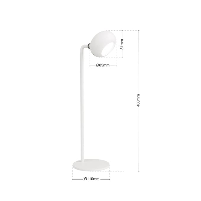 ORION Kerby LED tafellamp, wit, hoogte 40 cm, aluminium, CCT