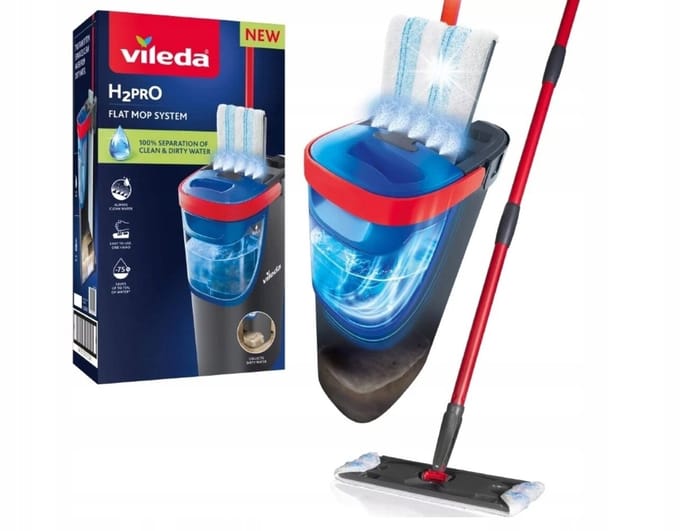 Vileda H2prO Vloermop: Hygiënisch Schoonmaken met Gescheiden Water