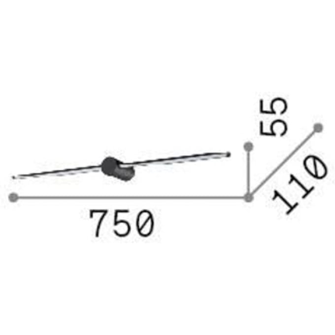 Ideal Lux LED wandlamp Filo, wit, breedte 75 cm, metaal