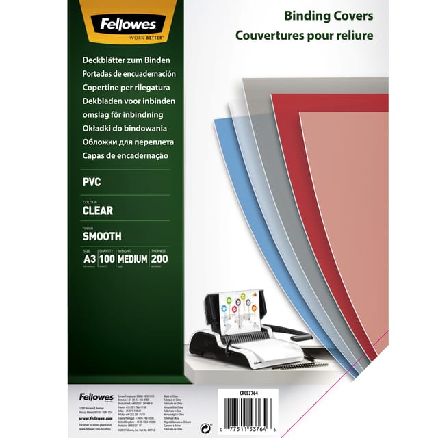Fellowes Schutbladen A3 transparant 200 micron