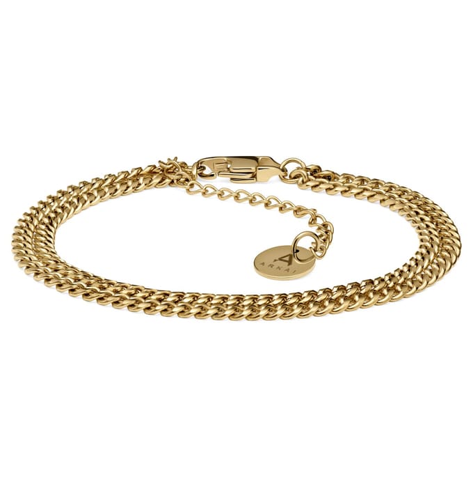 Rico Goudkleurige Dubbele Schakelarmband