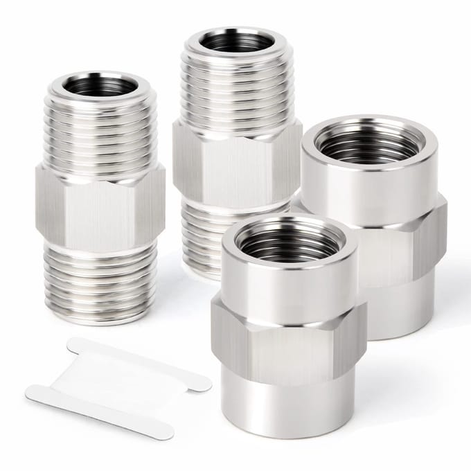 Store_9 - Slangkoppeling - Roestvrij staal - 4 stuks 1/4" x 1/4"