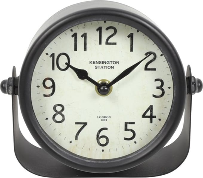 Countryfield Tafelklok Sewald metaal L6B16H13,5CM wit/zwart