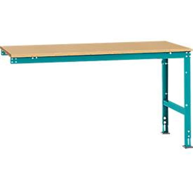 Manuflex aanbouwtafel UNIVERSAL Standaard, tafelblad multiplex, 1750 x 1000, waterblauw