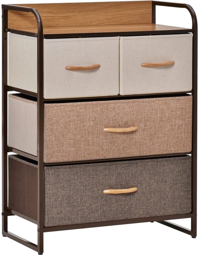 HOMCOM-Stoffen Dressoir-58x29x78.5cm-Polyester-multicolor