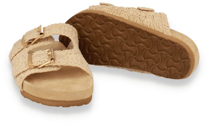 Double Heart Dames Slipper | Beige | Maat: 39