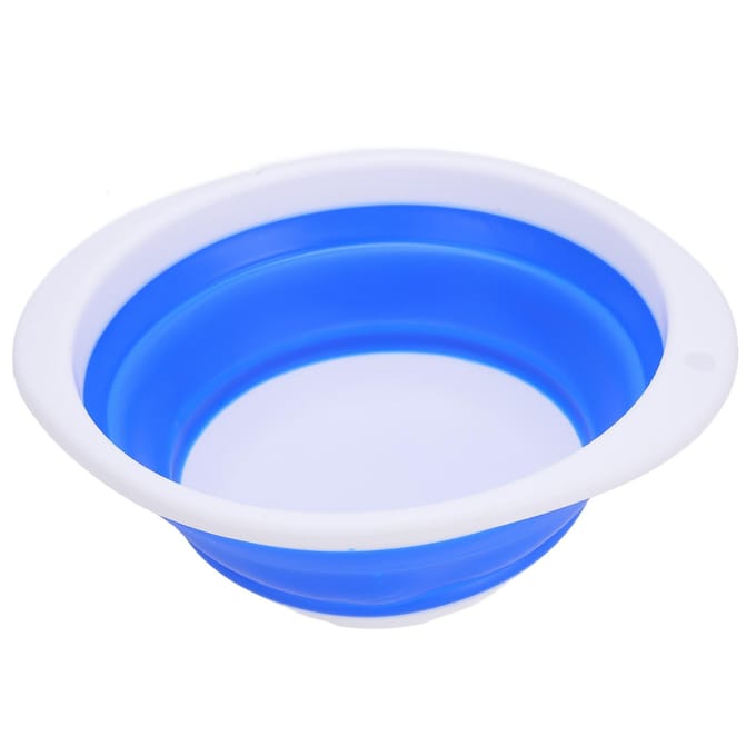 Opvouwbare Kom Draagbaar Multifunctioneel Plastic Rubber Groente Wasemmer voor Reizen 30x26x10cm white