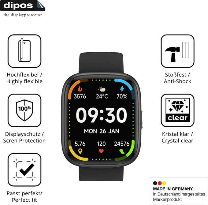 dipos – 2x Beschermfolie geschikt voor Cillso IDW26 1.83 Zoll | 3D Full Cover Screenprotector | 100% Passend