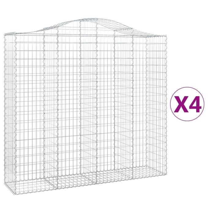 vidaXL Schanskorven 4 st gewelfd 200x50x180/200 cm ijzer