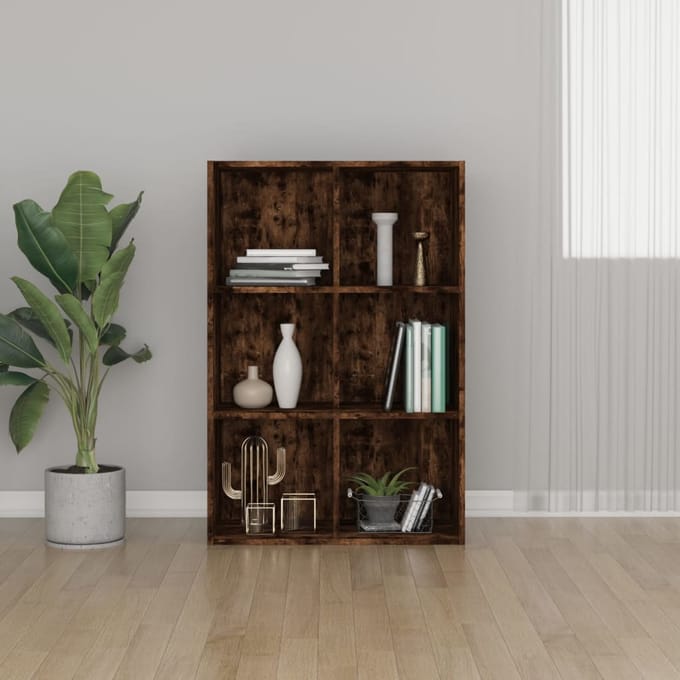 vidaXL - Boekenkast/dressoir - 66x30x98 - cm - bewerkt - hout - gerookt - eikenkleur