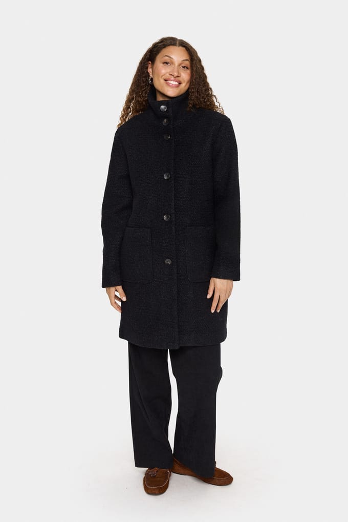 Saint Tropez FerddySZ Wool Coat Dames Jas - Black