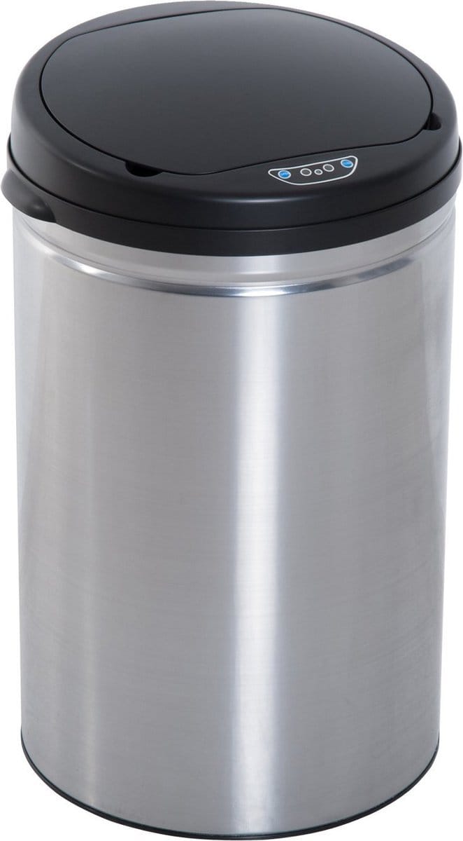 HOMCOM - Automatische Afvalemmer - IR Sensor - Zilver - Rond - 30 l - 03-0026