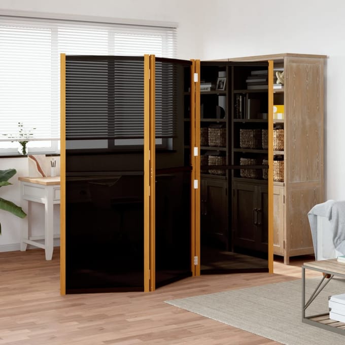 vidaXL - Kamerscherm - met - 3 - panelen - 210x180 - cm - zwart