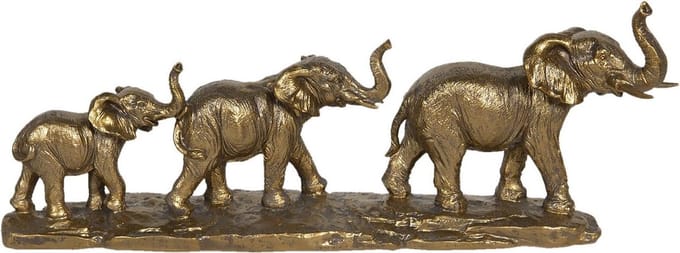 Clayre & Eef Beeld Olifant 45x9x17 cm Goudkleurig Polyresin Woonaccessoires