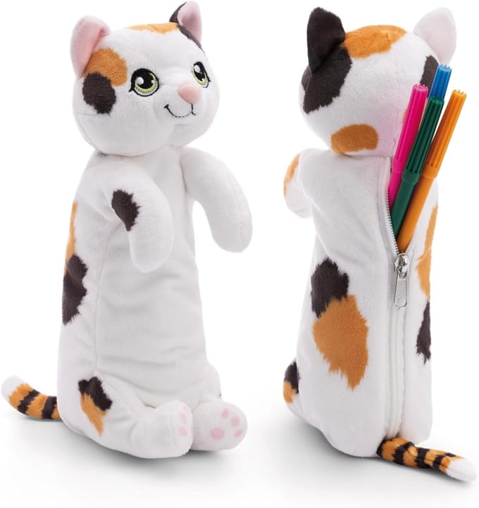 Schattige Pluche Kat Etui - Multifunctionele Pennenzak voor Meisjes en Vrouwen