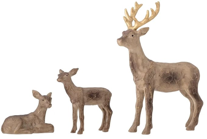 Bloomingville Set polyresin bruin rendier Tuan - set van 3