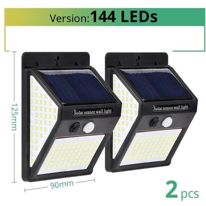 Lampadaire extérieur solaire - 30 LED - Détecteur PIR - Étanche - Noir