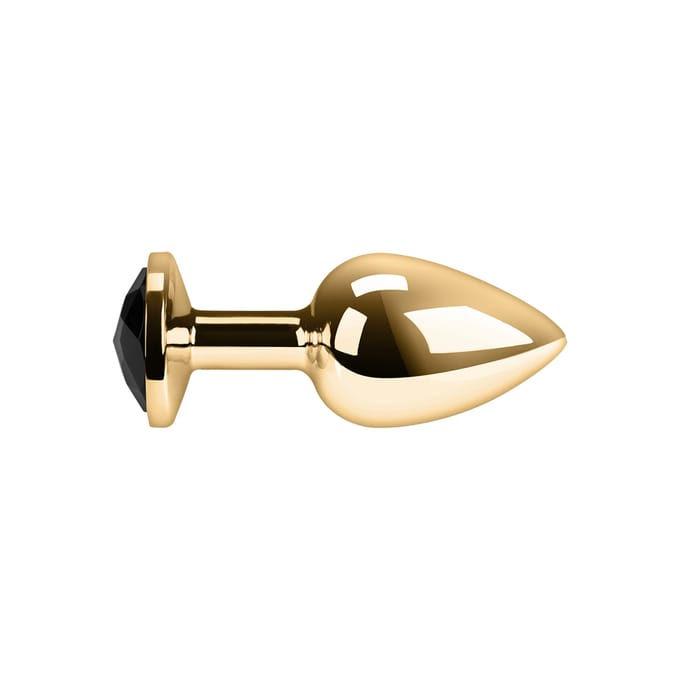 Rimba - Gouden Buttplug Klein Met Zwart Kristal