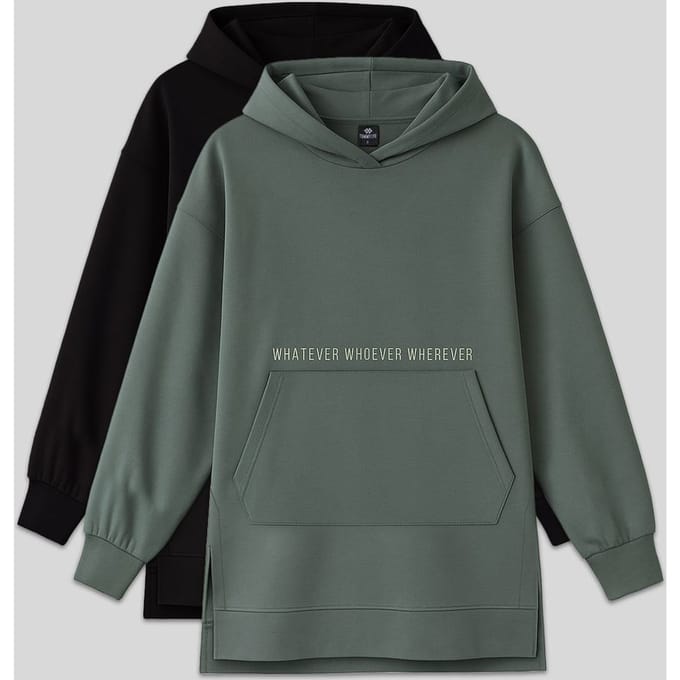 Overmaatse Bedrukte Hoodie met Pocket