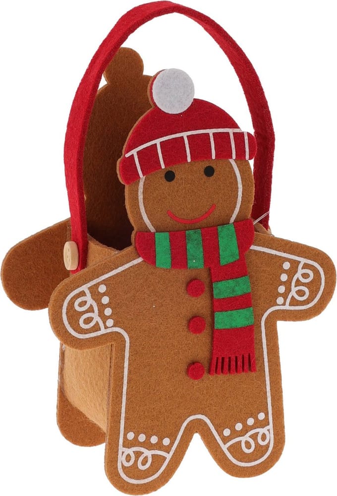 Viltzak met kerstmotief, 13 x 15,5 cm