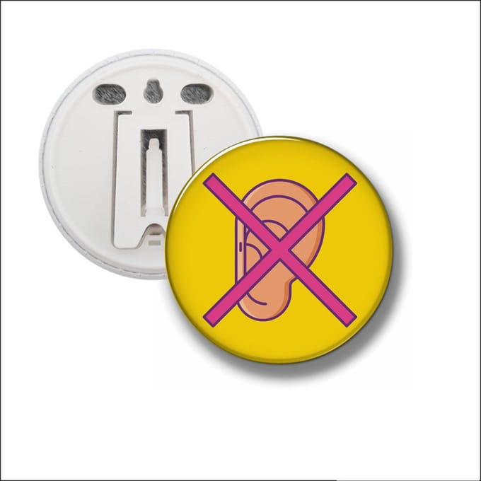 Button Met Clip 58 MM - Slechthorend