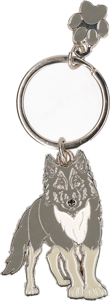 Metalen sleutelhanger van een wolf - 5 cm - Dieren cadeau artikelen - Kinderen