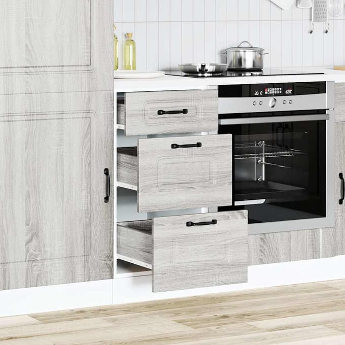 vidaXL - Onderkast - Kalmar - bewerkt - hout - grijs - sonoma - eiken