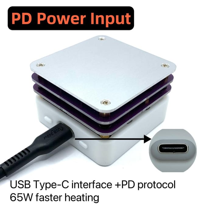 65W PD Protocol kookplaat voorverwarmer OLED-display printplaat soldeerverwarmingsplaat veelkleurig