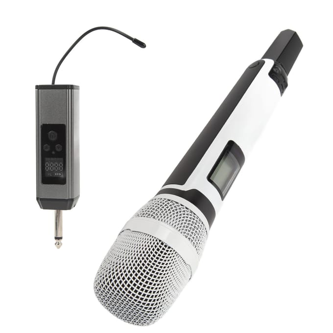 Microphone sans fil à réduction de bruit métallique UHF portable sans fil dynamique cardioïde ensemble de micro pour