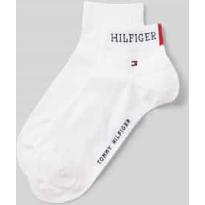 Tommy Hilfiger heren 2P quartersokken hilfiger tab wit