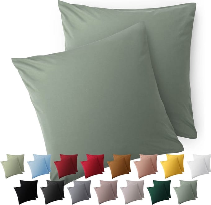 Blumtal Kussensloop Microvezel Kussenhoes 60 x 60 cm - Summer Green - Set van 2