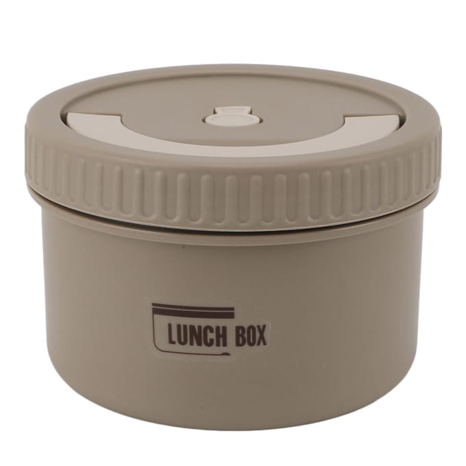 Bento Box Rond 600ml Lunchcontainer Roestvrij Staal Dichtsluitend Lekvrij Geïsoleerd L donkerbruine kleur