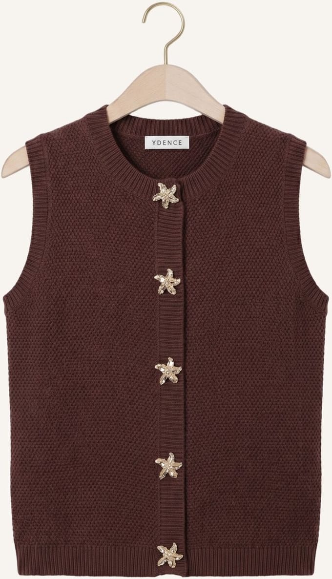 Ydence Knitted Top Mona Tops & T-shirts Dames - Shirt - Bruin - Maat M