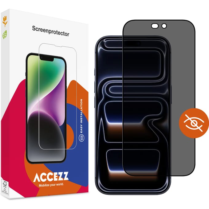 Accezz Gehard Glas Privacy Screenprotector voor de Apple iPhone 18 Pro