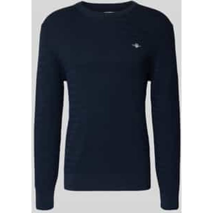 Gebreide pullover met structuurpatroon en labelstitching