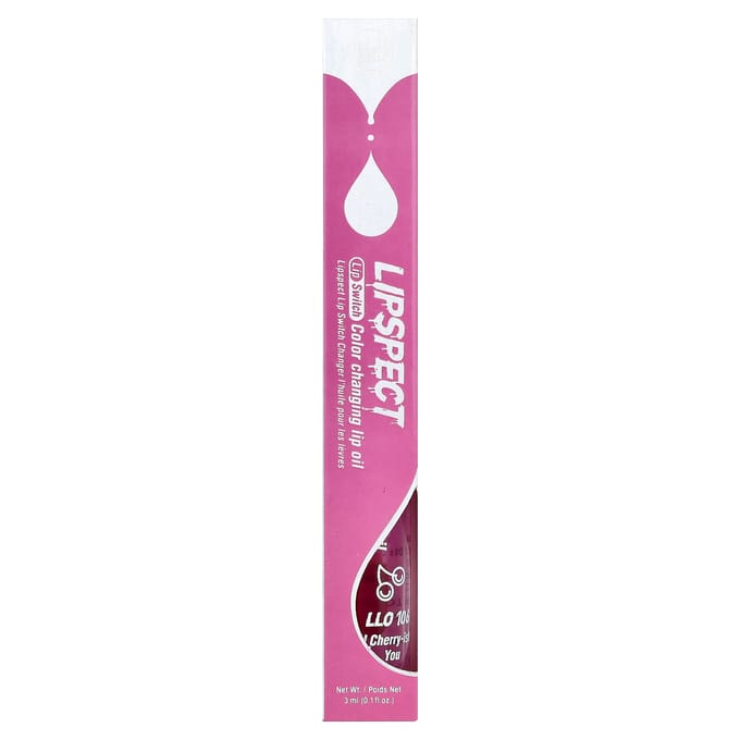 J.Cat Beauty, Lipspect Lip Sensor, Kleurveranderende Lipolie, LLO106 I Kersen-Shea Olie, 3 ml (0,1 floz) white