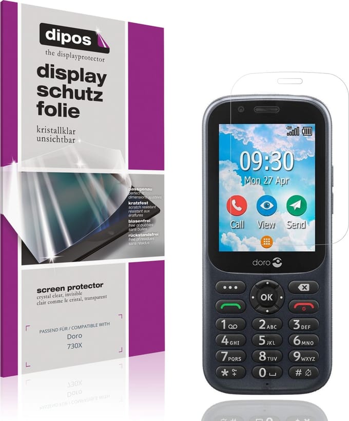 dipos – 4x Beschermfolie geschikt voor Doro 730X | Krasbestendige & heldere Screenprotector Ultra-Thin