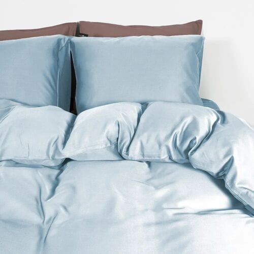 Primaviera DeLuxe Dekbedovertrek Uni Bamboe Blauw - Eenpersoons 140 x 200/220 cm + 1 kussensloop