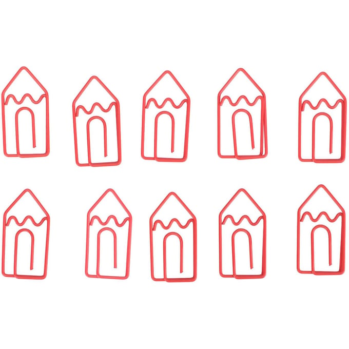 100 Pcs Trombones en Forme Métal Style Mignon Léger Portable Clips de Bureau pour Classification de Documents red