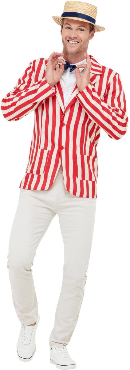 Smiffys - 20s Barber Shop Kostuum - M - Rood/Creme