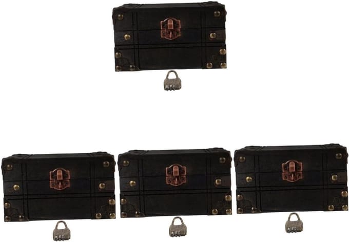 Sieradendoos - Houten kist - Sieraden opbergen - Vintage ontwerp - 15.5 cm - Grijs