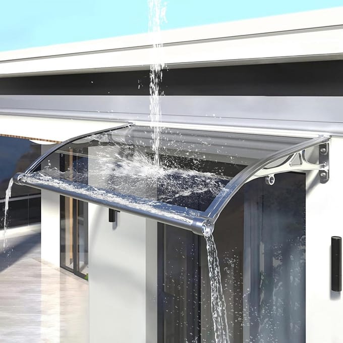 Deurluifel - Regenscherm - Entree Beschermen - Modern Polycarbonaat - Eenvoudige Installatie - Transparant