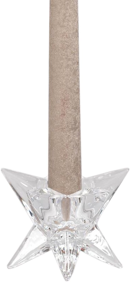 Rasteli - Kaarsenhouder - glas - transparant - D12 x H10,5 cm - 2 stuks