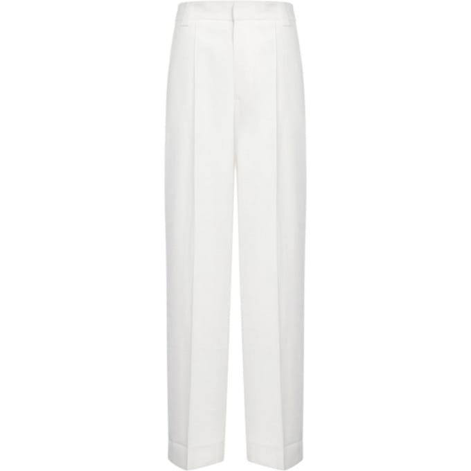 Vrouwenbroek Dondup - brede pijp chino broek - wit