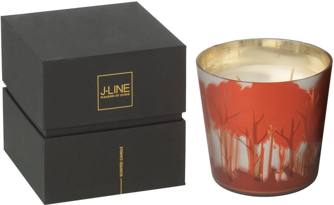 J-Line geurkaars Noa Bos - rood/goud - small - 50U