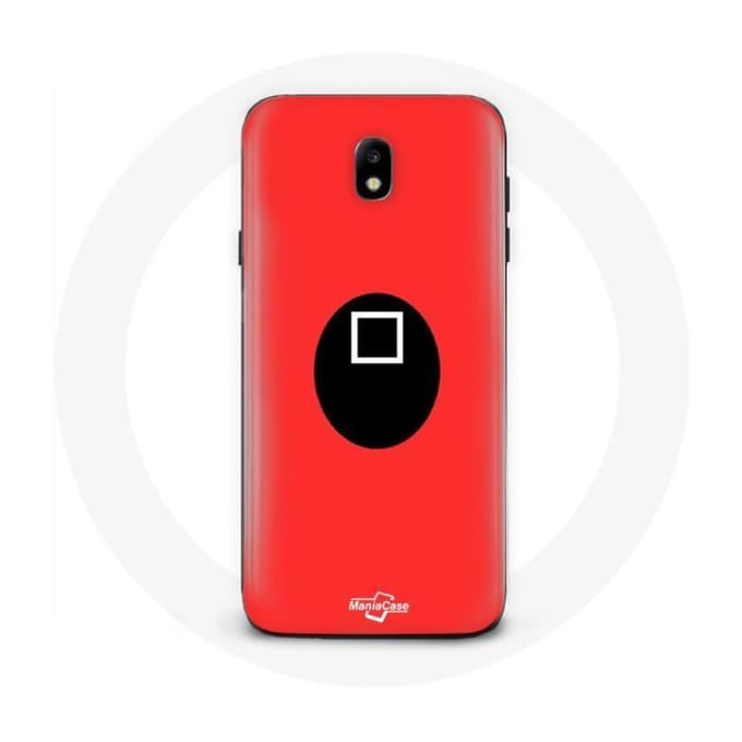 Coque pour Samsung Galaxy S4 Squid Game masque carré fond rouge